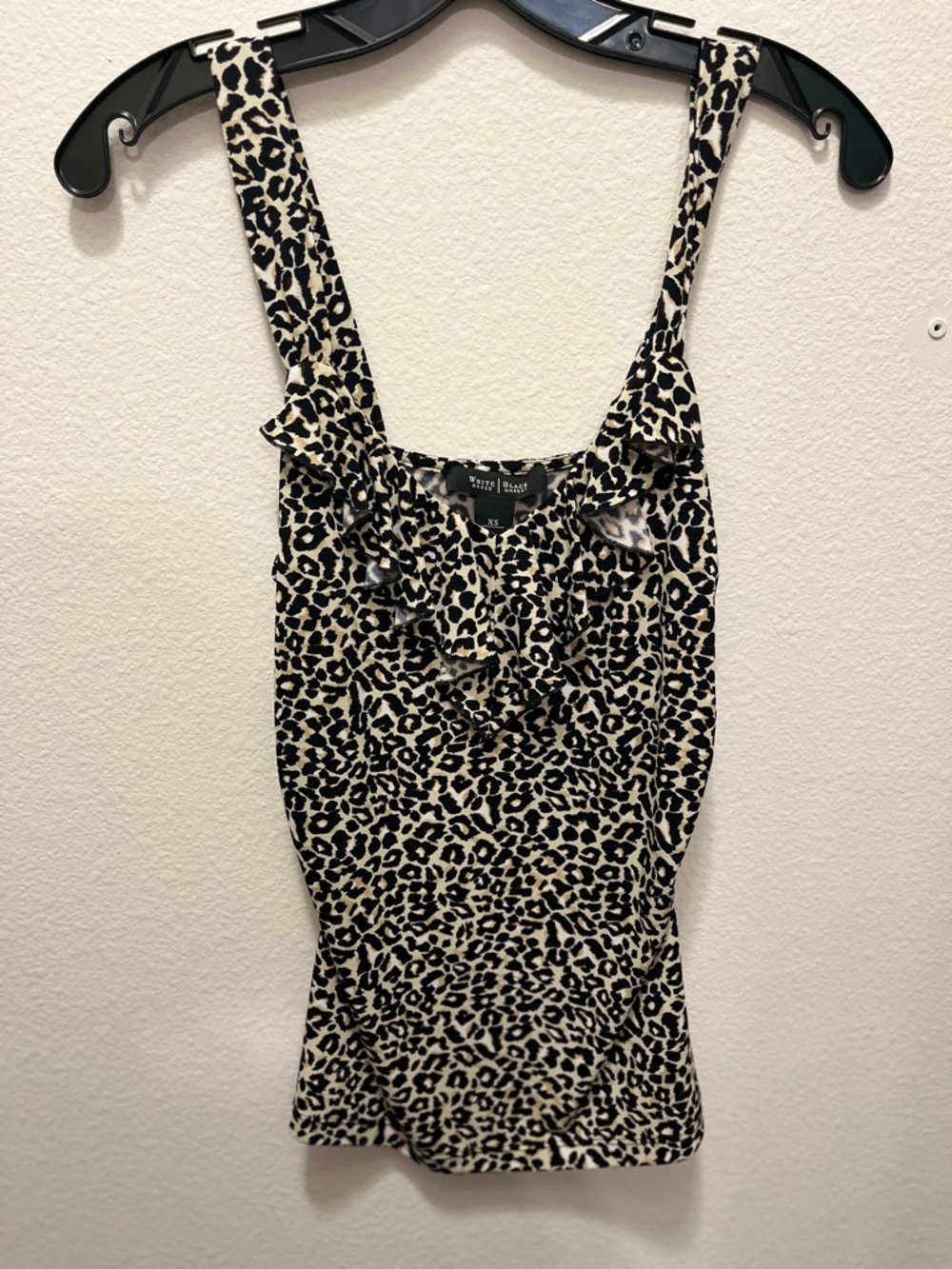 WHBM Leopard Print Ruffle Tank - Picture 2 of 4